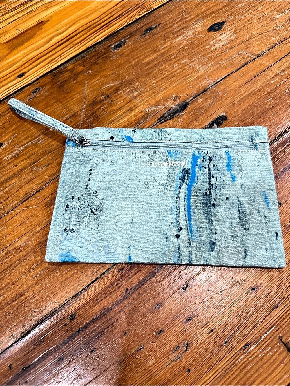 Lucky Brand Abstract Wristlet Pouch Blue & Gray